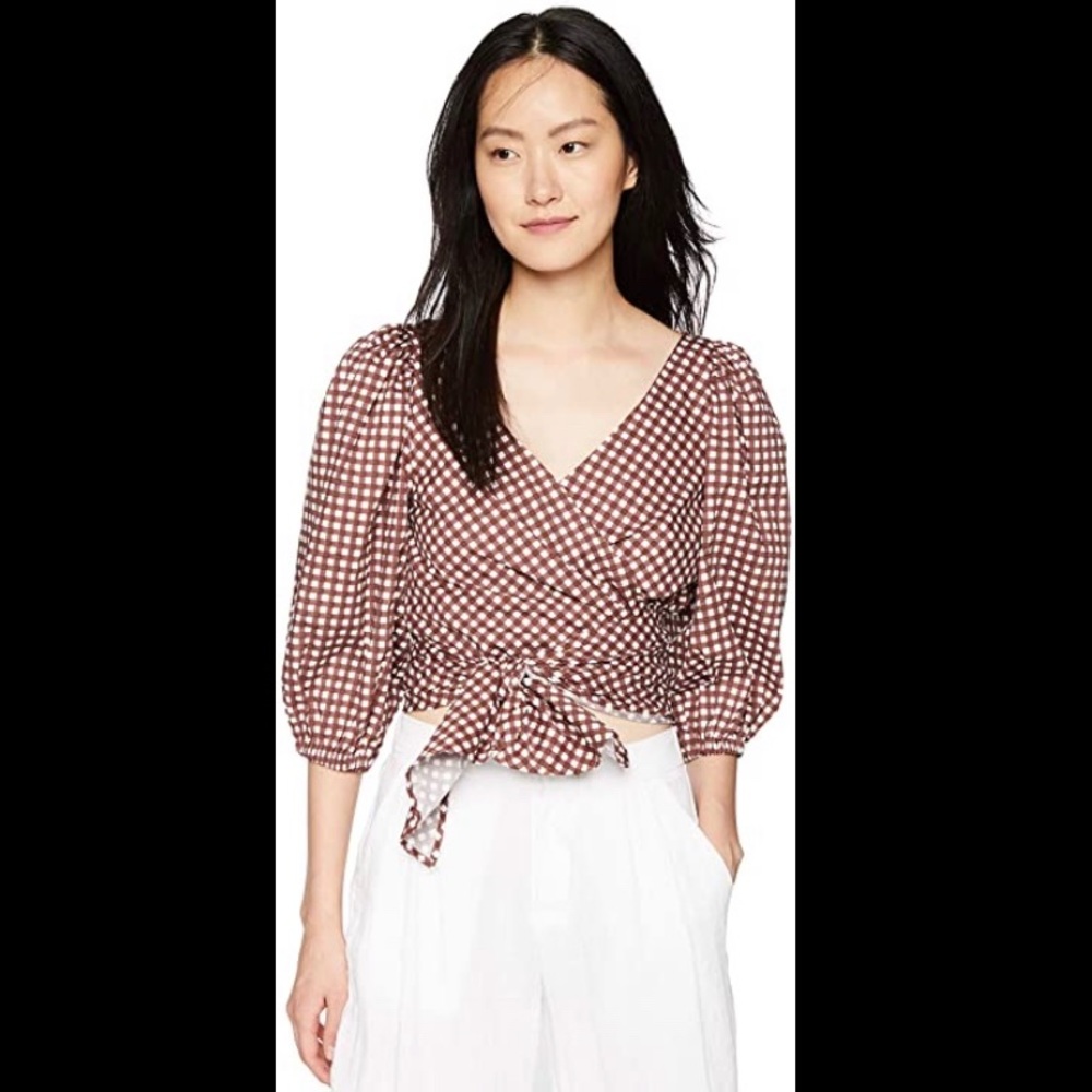 NWOT Show Me Your Mumu Darlene Gingham Wrap Top